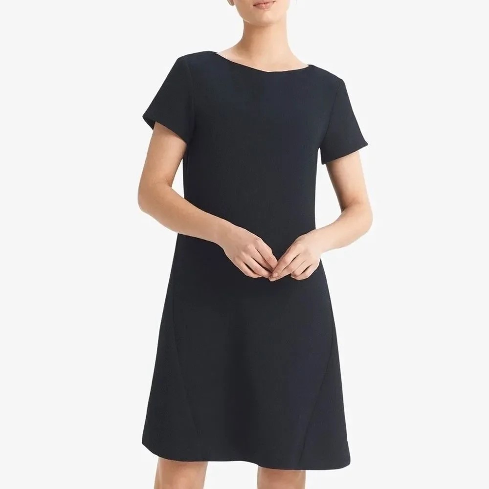 MM LAFLEUR The Eliza Dress Staccato Galaxy Blue Navy Short Sleeves Retro‎ Medium